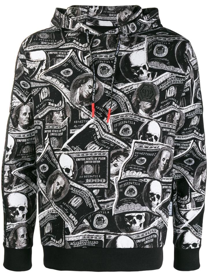 Philipp Plein Dollar Print Hoodie - White