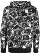 Philipp Plein Dollar Print Hoodie - White