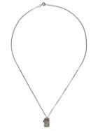 Ros Millar Textured Tag Necklace, Women's, Metallic, Sterling Silver