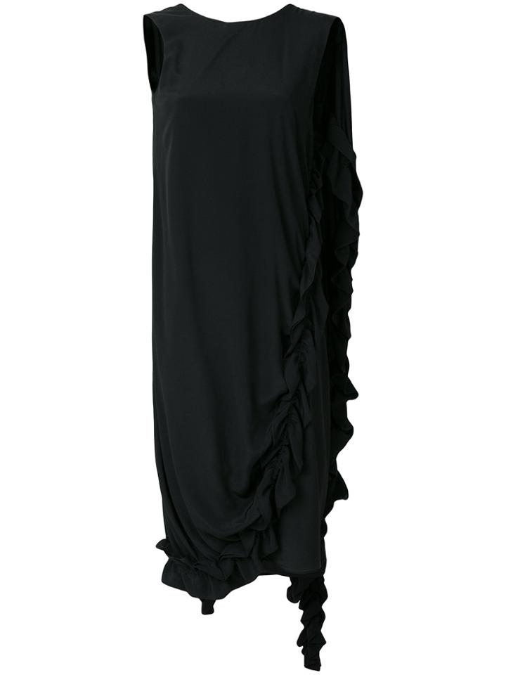 Marni Ruffled Asymmetric Dress - Black