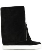 Casadei Front Zip Boots - Black