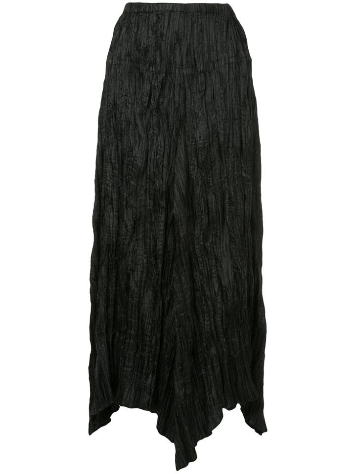 Issey Miyake Vintage Creased Pointed Skirt - Black