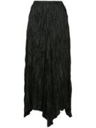 Issey Miyake Vintage Creased Pointed Skirt - Black