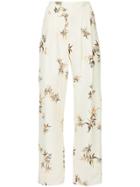 Matin Madryn Bamboo Print Pleat Pants - Nude & Neutrals