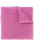 Blumarine - Logo Detail Scarf - Women - Silk - One Size, Pink/purple, Silk