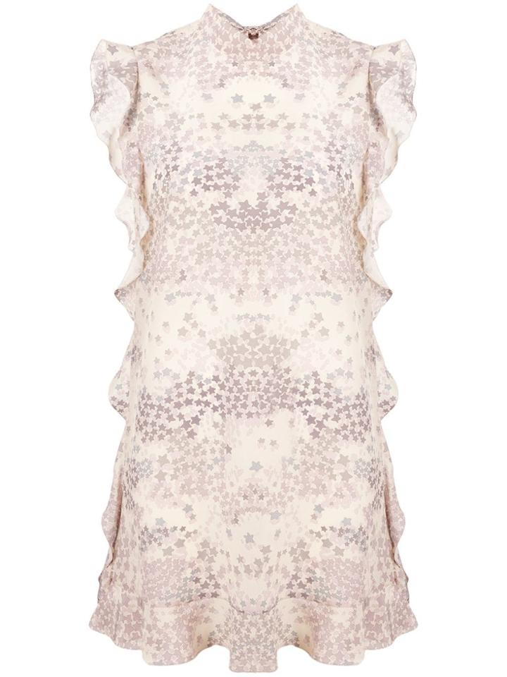 Red Valentino Star Print Ruffled Dress - Green