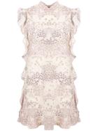 Red Valentino Star Print Ruffled Dress - Green