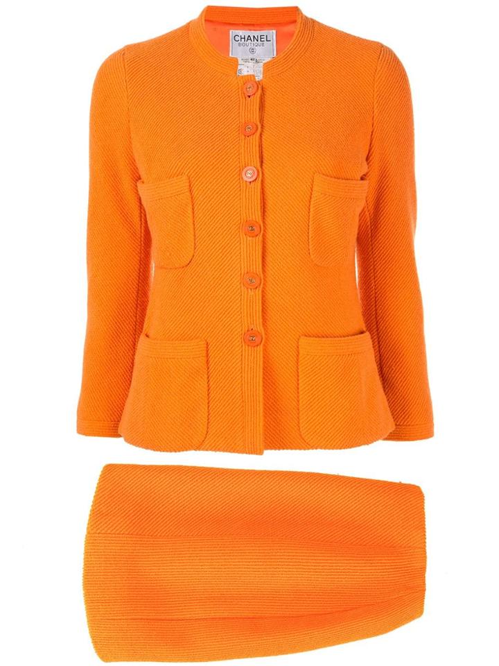 Chanel Vintage Cc Setup Suit - Orange