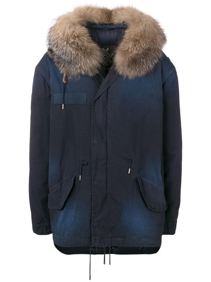 Mr & Mrs Italy Fur-trimmed Parka Coat - Blue