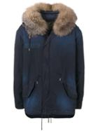 Mr & Mrs Italy Fur-trimmed Parka Coat - Blue