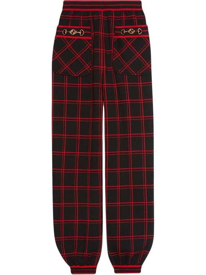 Gucci Check Wool Harem Style Pant - Black