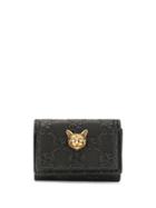 Gucci Feline Head Wallet - Black