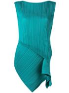 Pleats Please By Issey Miyake - Pleated Tank - Women - Polyester - V, Green, Polyester