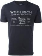 Woolrich Logo Print T-shirt, Men's, Size: Medium, Blue, Cotton