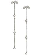 Federica Tosi Floral Crystal Embellished Long Aerrings - Metallic
