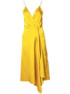 Victoria Beckham Silk Wrap Dress, Women's, Size: 2, Yellow, Silk