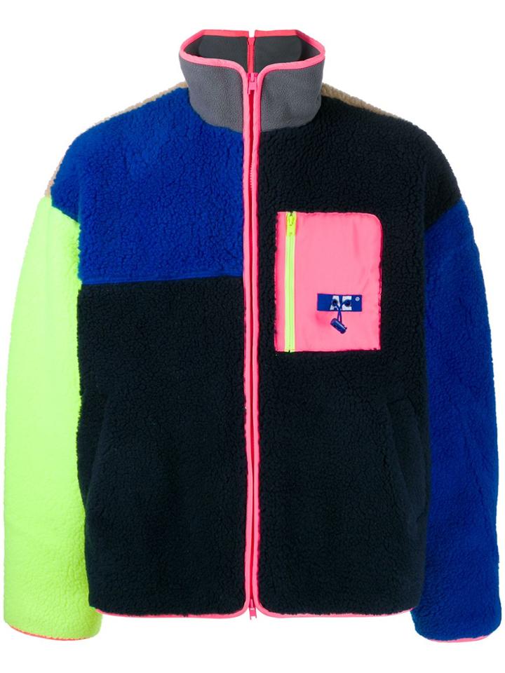 Ader Error Block Colour Zipped Jacket - Black