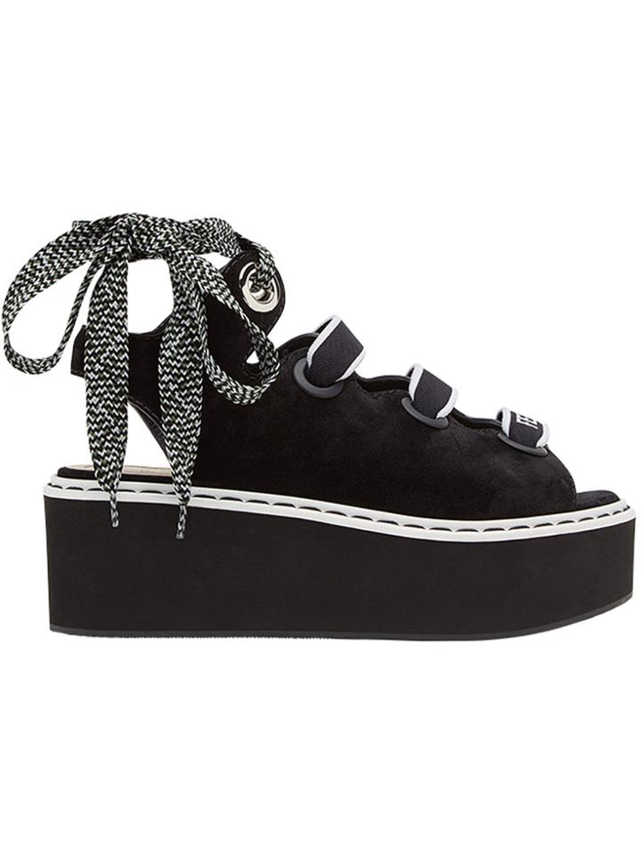 Fendi Strappy Platform Sandals - Black