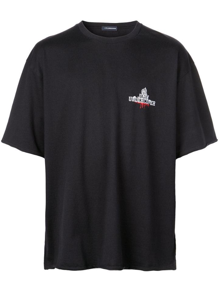 Johnundercover Logo Embroidered Crew Neck T-shirt - Blue