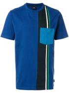 Ps By Paul Smith Block-stripe Pocket T-shirt - Blue