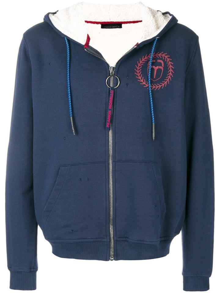 Frankie Morello Vincent Zip Front Hoodie - Blue