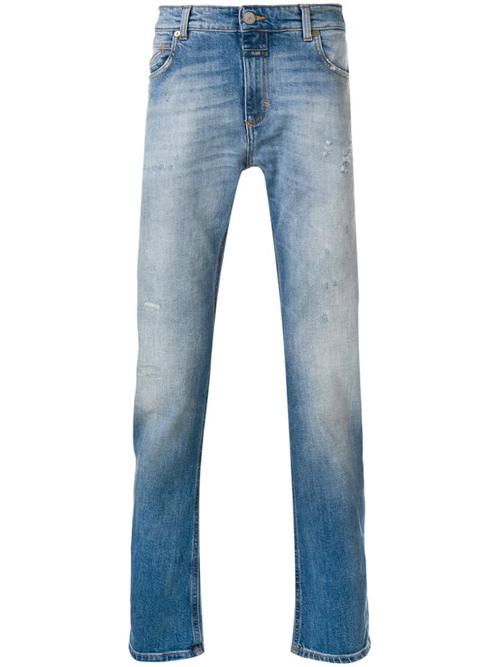 Closed Washed Effect Denim Trousers - Blue
