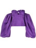 Attico Oversized Sleeves 'no-shoulders' Blouse - Purple