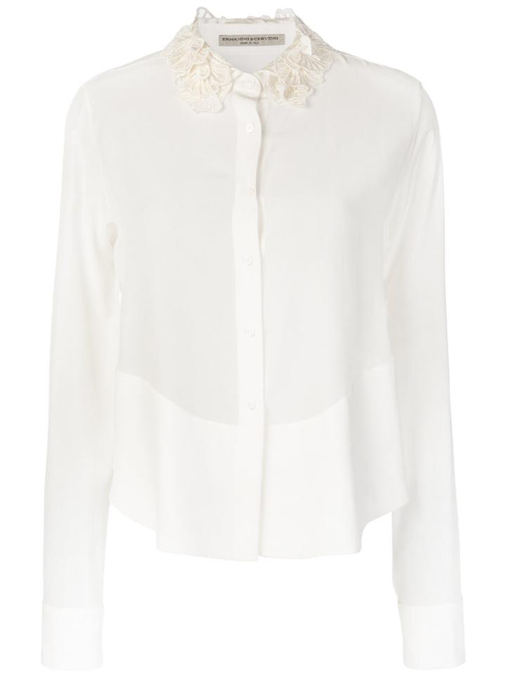 Ermanno Scervino Lace-style Cutout Hem Shirt - White