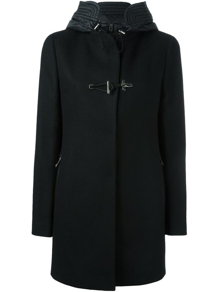 Fay Double Breasted Coat, Women's, Size: Small, Black, Acrylic/polyamide/virgin Wool