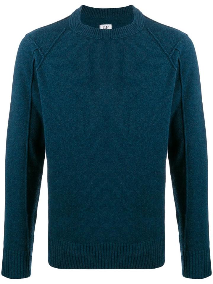 Cp Company Round Neck Jumper - Blue