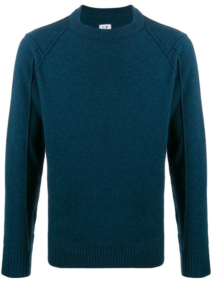 Cp Company Round Neck Jumper - Blue