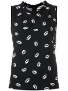 Essentiel Antwerp Lip Print Shell Top - Black