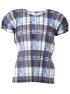 Homme Plissé Issey Miyake Ribbed Checked T-shirt, Men's, Size: 2, Black, Polyester