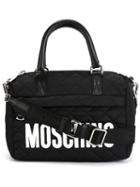 Moschino Quilted Logo Plaque Tote