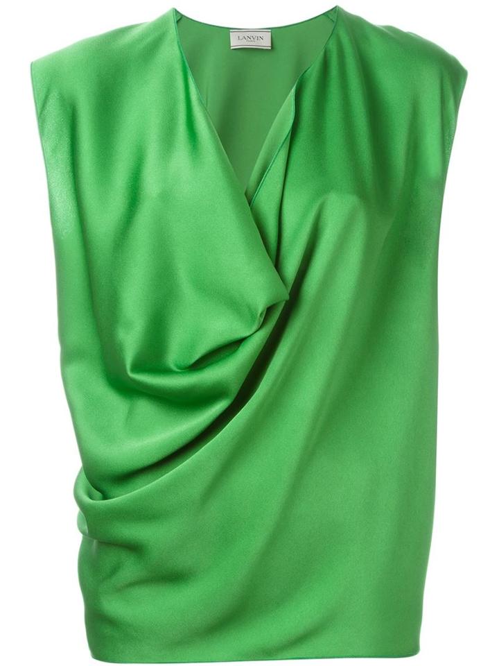 Lanvin Draped Sleeveless Blouse