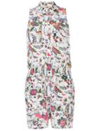 Tory Burch - Floral Print Playsuit - Women - Silk - M, Silk