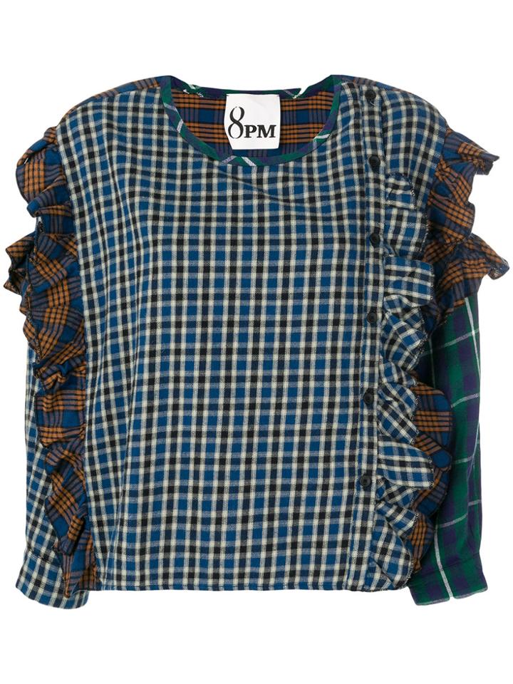 8pm Checked Ruffle Shirt - Multicolour
