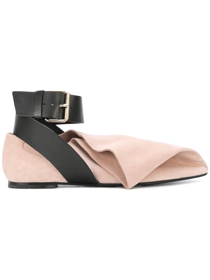 Msgm Ankle Strap Witch Point Pumps - Nude & Neutrals