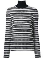 Martin Grant Striped Turtleneck Jumper - Black