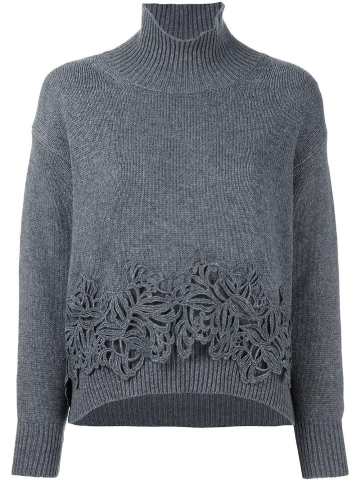 Ermanno Scervino Embroidered Jumper, Women's, Size: 38, Grey, Cashmere/wool