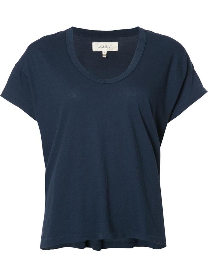 The Great Scoop Neck T-shirt, Women's, Size: 0, Blue, Cotton