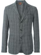 Barena Prince Of Wales Check Blazer, Men's, Size: 46, Grey, Linen/flax/acetate/polyester/cotton
