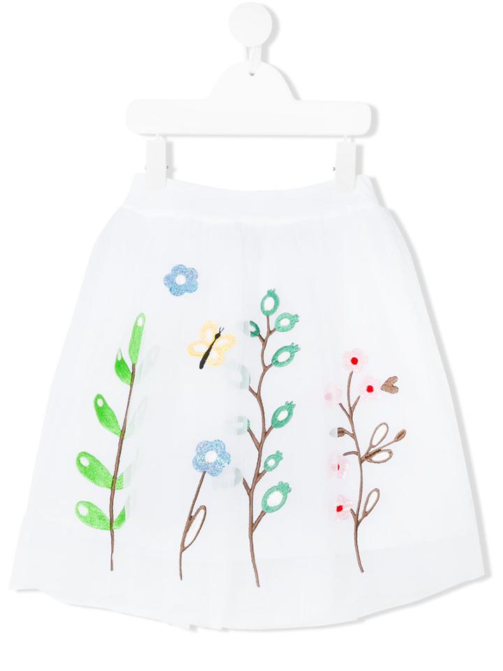 Simonetta - Floral Embroidered Tutu Skirt - Kids - Cotton/polyamide/polyester/spandex/elastane - 5 Yrs, White