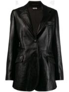 Miu Miu Leather Blazer - Black