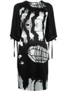 Ann Demeulemeester Printed Dress, Women's, Size: 36, Black, Viscose/spandex/elastane/silk