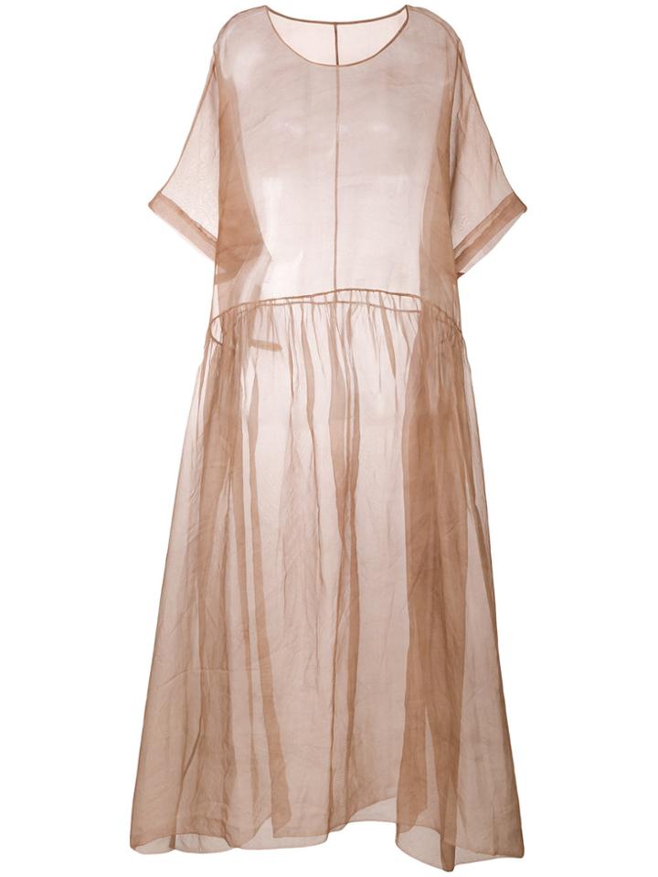 Uma Wang Sheer Loose Dress - Pink & Purple