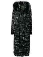 Mr & Mrs Italy Camouflage Pattern Padded Jacket - Black