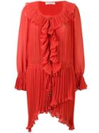 Philosophy Di Lorenzo Serafini Ruffle Trim Pleated Dress - Red