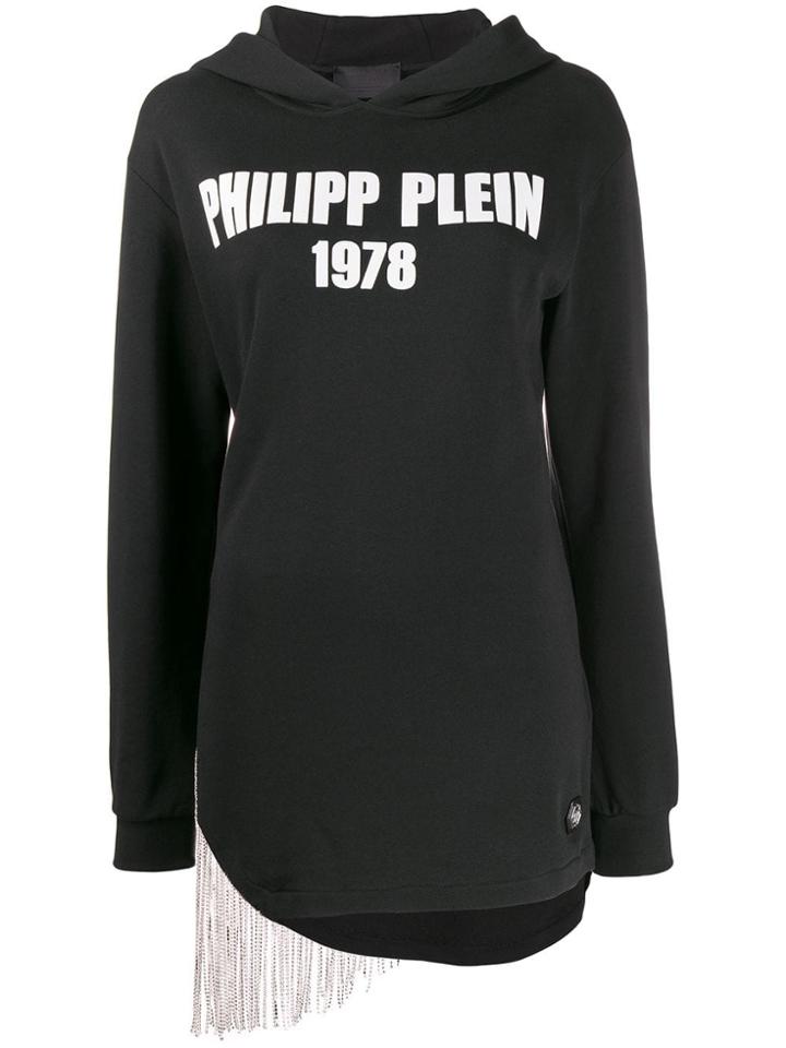 Philipp Plein Fringed Hoodie - Black