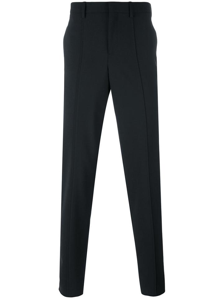 Neil Barrett - Contrast Color Band Trousers - Men - Silk/cotton/polyester/wool - 50, Black, Silk/cotton/polyester/wool